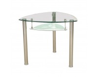 Sklenený jedálenský stôl Karol - oceľ / sklo