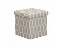 Taburetka s úložným priestorom Hajar - hnedá / biela