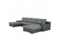 Rohová sedačka U s rozkladom Savona U L/P - svetlosivá / sivá