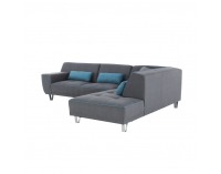 Rohová sedačka s rozkladom Derba P - tmavosivá / petrolejová
