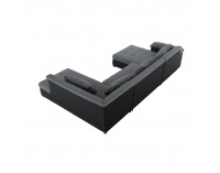 Rohová sedačka U s rozkladom Lemon P - čierna / svetlosivá