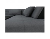 Rohová sedačka U s rozkladom Lemon P - čierna / svetlosivá