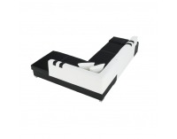 Rohová sedačka s rozkladom a úložným priestorom Peter New P - čierna / biela