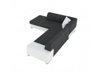 Rohová sedačka s rozkladom a úložným priestorom Peter New L - biela / sivá