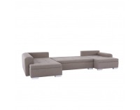 Rohová sedačka U s rozkladom Frankfurt New L/P - hnedá