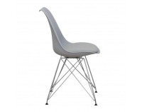Jedálenská stolička Metal New - studená sivá / chróm