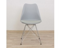 Jedálenská stolička Metal New - studená sivá / chróm