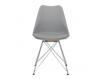 Jedálenská stolička Metal New - teplá sivá / chróm