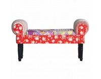 Lavica do predsiene Charade - červený vzor / wenge