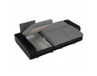 Rohová sedačka s rozkladom a úložným priestorom Late L - čierna / sivá