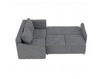 Rohová sedačka s rozkladom a úložným priestorom Lena L - sivá