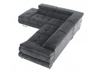 Rohová sedačka s rozkladom a úložným priestorom Buton R L - sivá