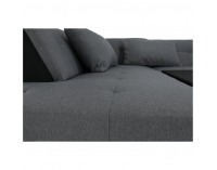 Rohová sedačka U s rozkladom Lemon L - čierna / svetlosivá