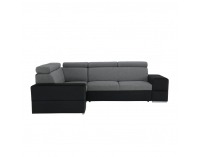 Rohová sedačka s rozkladom a úložným priestorom Monako L - svetlosivá / čierna