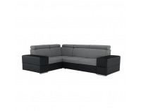 Rohová sedačka s rozkladom a úložným priestorom Monako L - svetlosivá / čierna