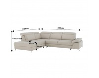 Rohová sedačka s rozkladom a úložným priestorom Alvaro L - béžová