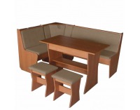 Rohový jedálenský set Corner - jelša / svetlohnedá