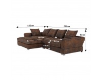 Rohová sedačka Anona L - hnedá