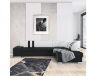 Rohová sedačka s rozkladom a úložným priestorom Peter New P - čierna / biela
