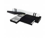 Rohová sedačka s rozkladom a úložným priestorom Peter New L - čierna / biela