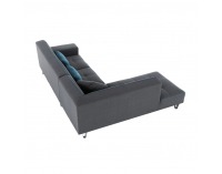 Rohová sedačka s rozkladom Derba L - tmavosivá / petrolejová