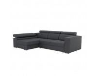 Rohová sedačka s rozkladom a úložným priestorom Dona L - sivá