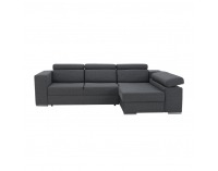 Rohová sedačka s rozkladom a úložným priestorom Dona P - sivá