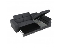 Rohová sedačka s rozkladom a úložným priestorom Dona P - sivá