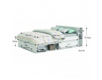 Posteľový rám s úložným priestorom Roket 140 - biela