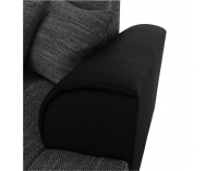 Rohová sedačka U s rozkladom Degan L - čierna / sivý melír