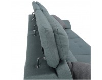 Rohová sedačka s rozkladom a úložným priestorom Natik L - sivá / mentolová