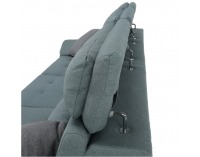 Rohová sedačka s rozkladom a úložným priestorom Natik P - sivá / mentolová