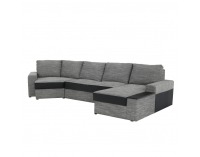 Rohová sedačka s rozkladom a úložným priestorom Roy P - čierna / sivohnedá