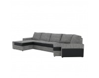 Rohová sedačka s rozkladom a úložným priestorom Roy L - čierna / sivohnedá