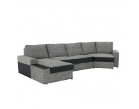 Rohová sedačka s rozkladom a úložným priestorom Roy L - čierna / sivohnedá