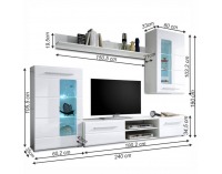 Obývacia izba Henri - biely vysoký lesk