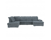 Rohová sedačka U s rozkladom a úložným priestorom Nicoleta L - sivá