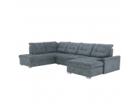 Rohová sedačka U s rozkladom a úložným priestorom Nicoleta L - sivá