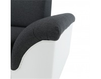 Rohová sedačka s rozkladom a úložným priestorom Polo L - biela / tmavosivá