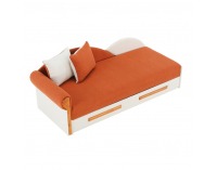 Rozkladacia pohovka s úložným priestorom Diane L - oranžová / béžová