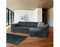 Rohová sedačka s rozkladom a úložným priestorom Dona P - sivá