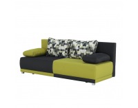 Rozkladacia pohovka s úložným priestorom Spiker - zelená / sivá / vzor