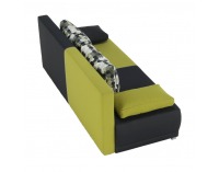 Rozkladacia pohovka s úložným priestorom Spiker - zelená / sivá / vzor