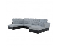 Rohová sedačka U s rozkladom a úložným priestorom Amoti L - čierna / sivá