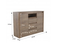 Dvojdverová komoda Monte 7 - dub lefkas