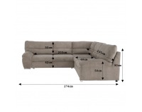Rohová sedačka s rozkladom a úložným priestorom Albany K P - hnedá