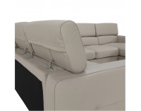 Kožená rohová sedačka U s rozkladom Sammy L - piesková koža (Yak Sand M6903)