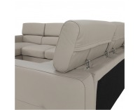 Kožená rohová sedačka U s rozkladom Sammy P - piesková koža (Yak Sand M6903)