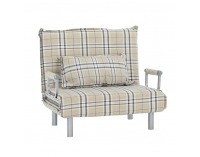 Rozkladacia pohovka Saran - béžová / károvaný vzor