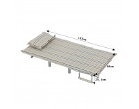 Rozkladacia pohovka Saran - béžová / károvaný vzor